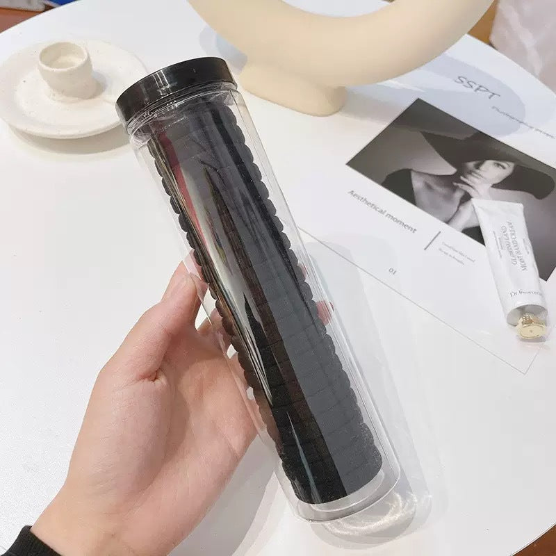 桶装100根基础款无缝接发圈螺纹防滑头绳高马尾发绳不伤头发 皮筋