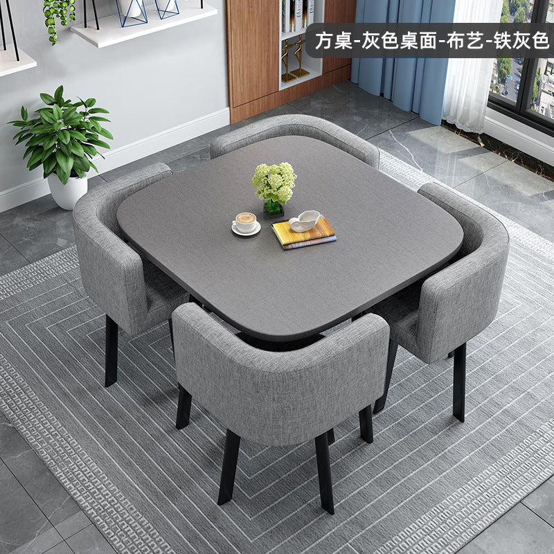 简约方形洽谈桌椅组合店铺商铺休息区洽谈桌会客休闲接待小圆桌
