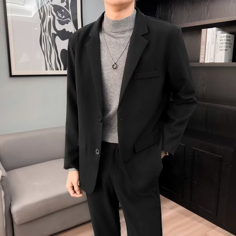 男士休闲西装外套潮韩版帅气轻熟风上衣痞帅轻奢西服休闲百搭开衫