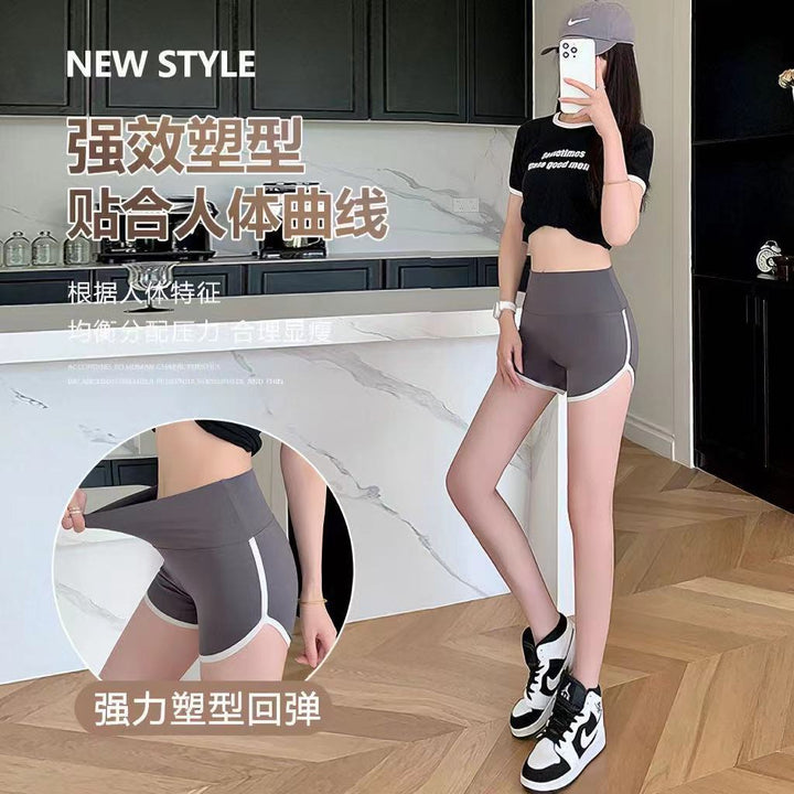 运动短裤女夏高腰三分裤安全裤瑜伽裤大码休闲裤沙滩裤打底裤女