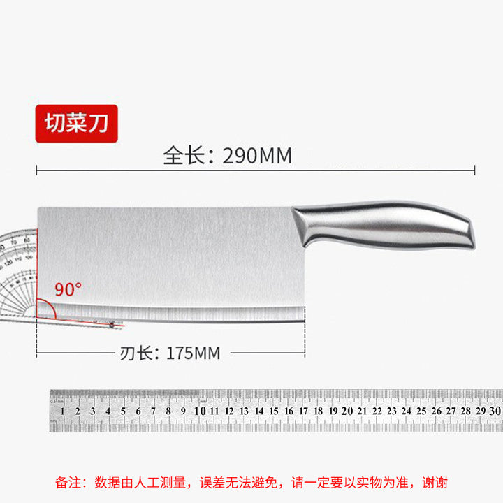 不锈钢菜刀家用砍骨刀切片刀厨房锋利斩切两用空心柄菜刀跨境外贸