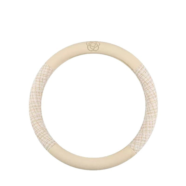 Car Steering Wheel Cover Women All Season Universal Small Minimalist Cotton Linen Moisture Wicking Non Slip Pre