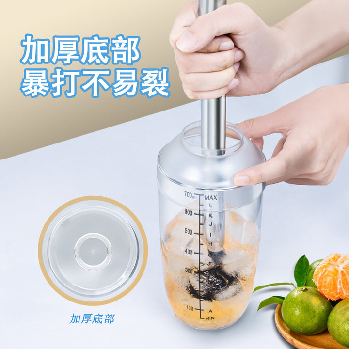 包邮套装雪克杯手摇带刻度饮品自制手打柠檬茶奶茶工具调酒器套装