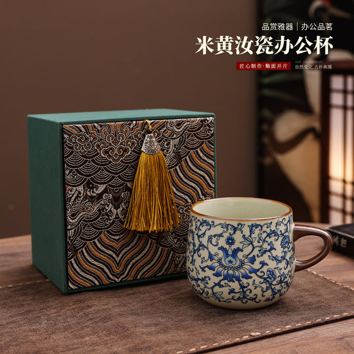 轻奢骨瓷马克杯套装礼盒装高颜值伴手礼高级感水杯茶杯
