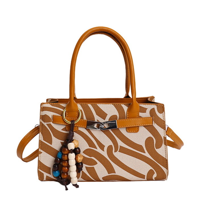 Korean High-End Print Small Square Retro Trendy Handbag – Women's Trendy Fashion Bag