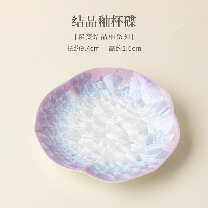 结晶釉咖啡杯窑变陶瓷下午茶杯碟套装女士个人水杯早餐杯牛奶杯