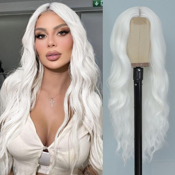 新款前蕾丝假发头套橘色长卷发波浪human hair lace wig 工厂代发