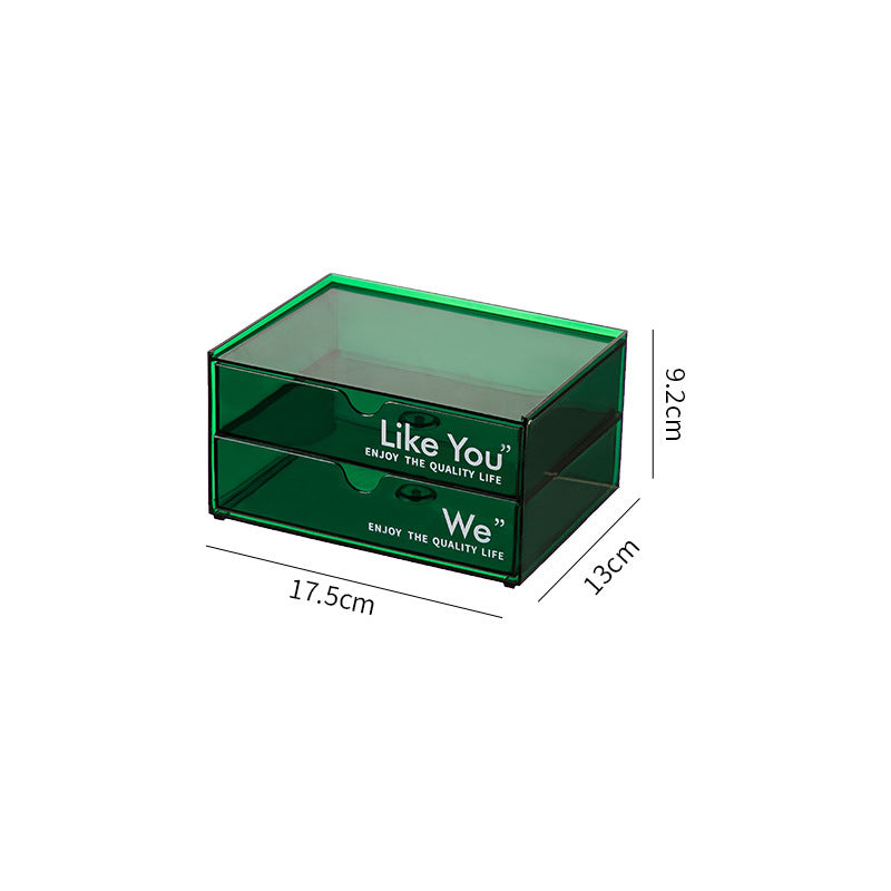 桌面透明抽屉收纳盒式办公文件储物收纳盒卧室书房叠加组合收纳柜