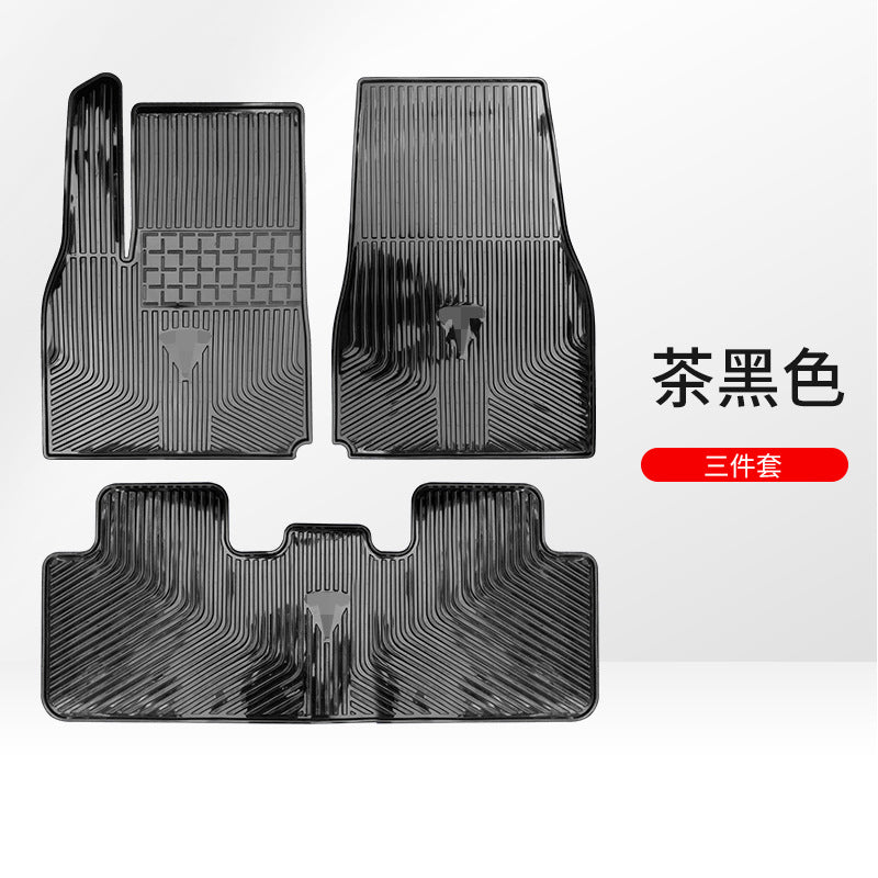 适用于特斯拉model Y/3专车专用脚垫水晶透明防水PVC塑料汽车脚垫