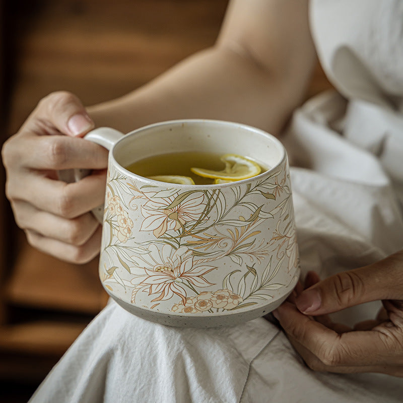 艺术感马克杯高颜值水杯创意大肚杯马克杯咖啡杯早餐杯陶瓷杯漂亮