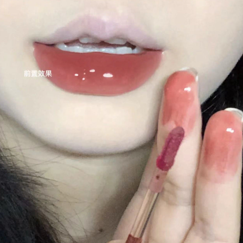 HERORANGE~冰川岩镜面唇釉持久滋润不沾杯素颜显白水光感玻璃唇彩