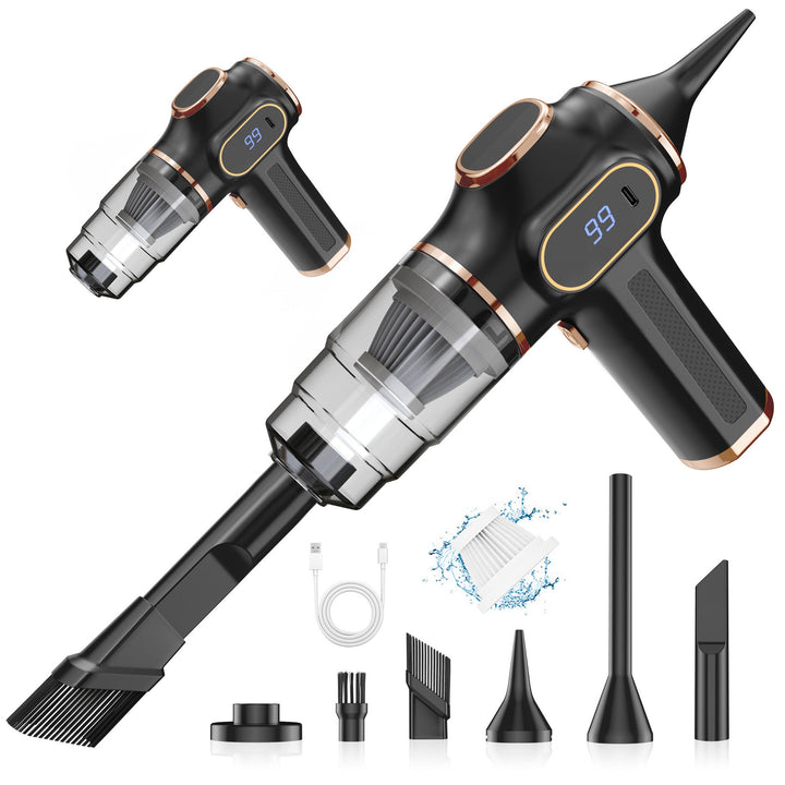 Cordless Car Vacuum – Handheld Mini with Battery Display