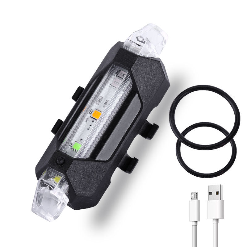 自行车尾灯充电夜骑山地公路自行车警示灯户外防水骑行装备后尾灯