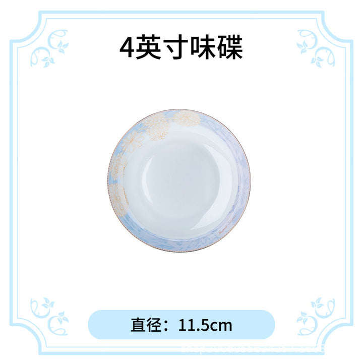 碗碟盘套装家用高温釉下彩景德镇骨瓷餐具套装陶瓷中式碗盘筷批发
