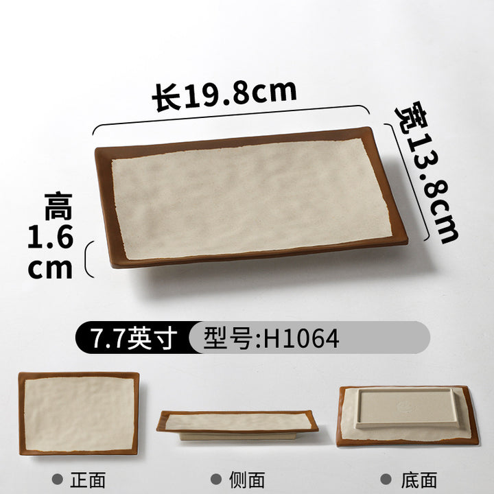 祥源美密胺创意复古餐具商用餐厅饭店火锅店盘子菜盘仿瓷塑料面碗