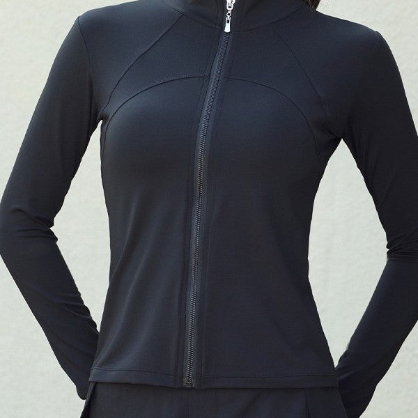 运动外套女新款瑜伽服上衣外套女跑步服健身服速干长袖