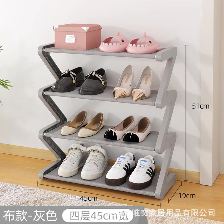 Z-Shape Shoe Rack – Stackable Multi-Layer Home Entryway Shoe Organizer