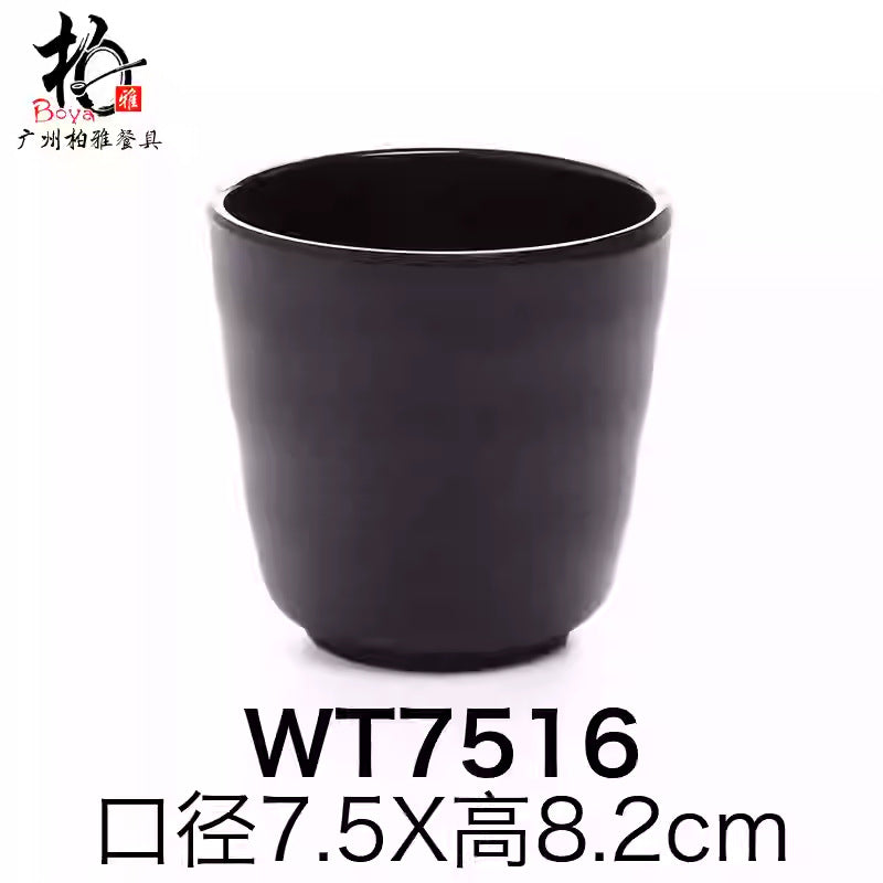 密胺面碗餐具店用黑色仿瓷塑料拉面馆汤饭碗盘家用商用斗笠碗批发