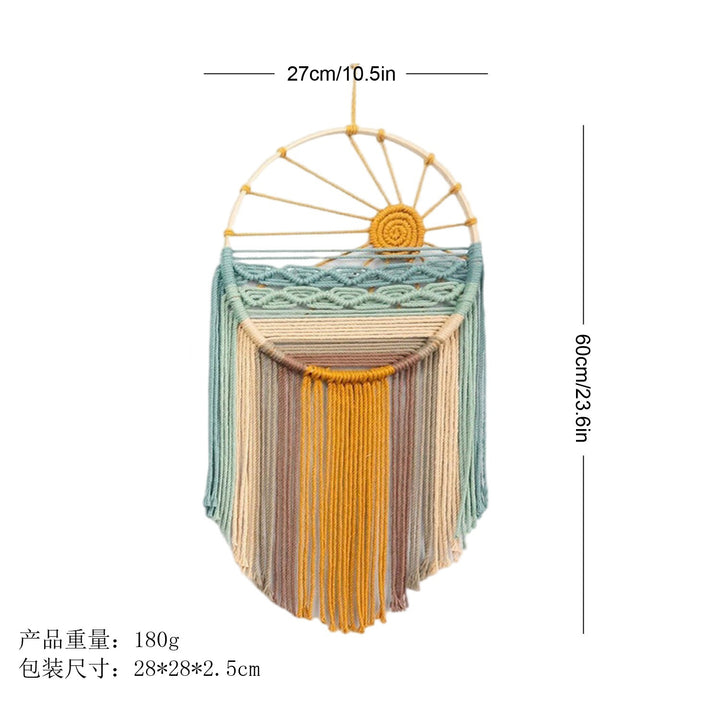 亚马逊彩色圆环流苏壁毯 民宿客厅卧室手工编织波西米亚壁挂装饰