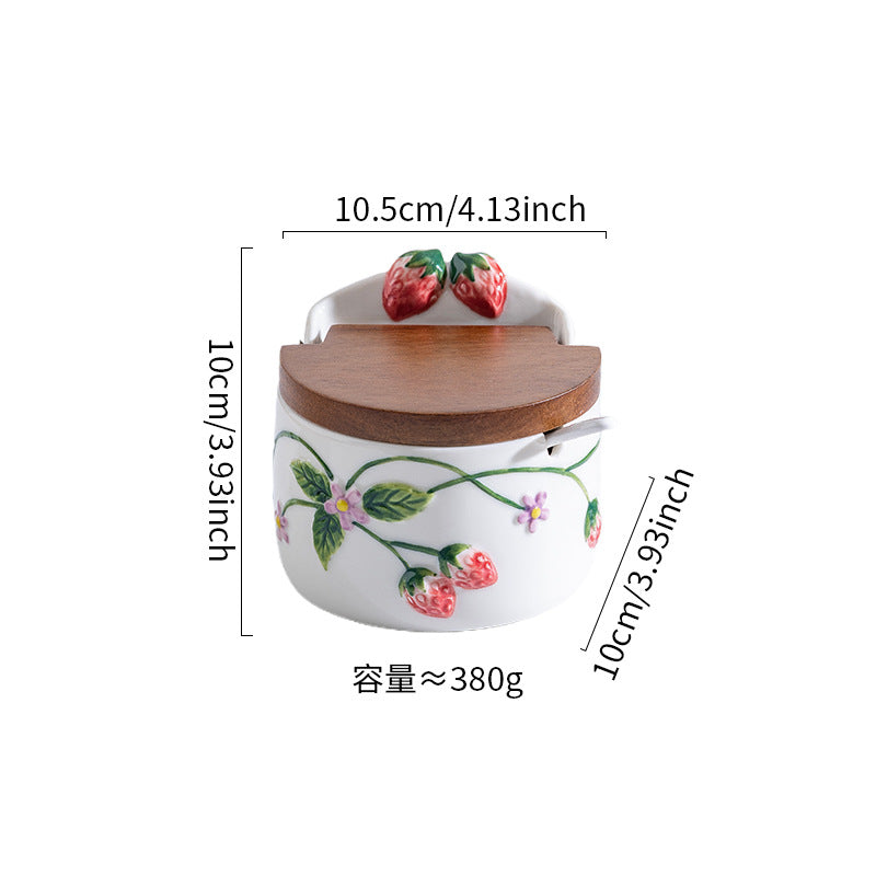 高温釉下彩陶瓷餐具 原创手绘草莓外贸出口陶瓷 创意家用派对餐具