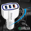 7A Triple USB QC3.0 Fast Car Charger - 3-Port Quick Charge Vehicle Charger