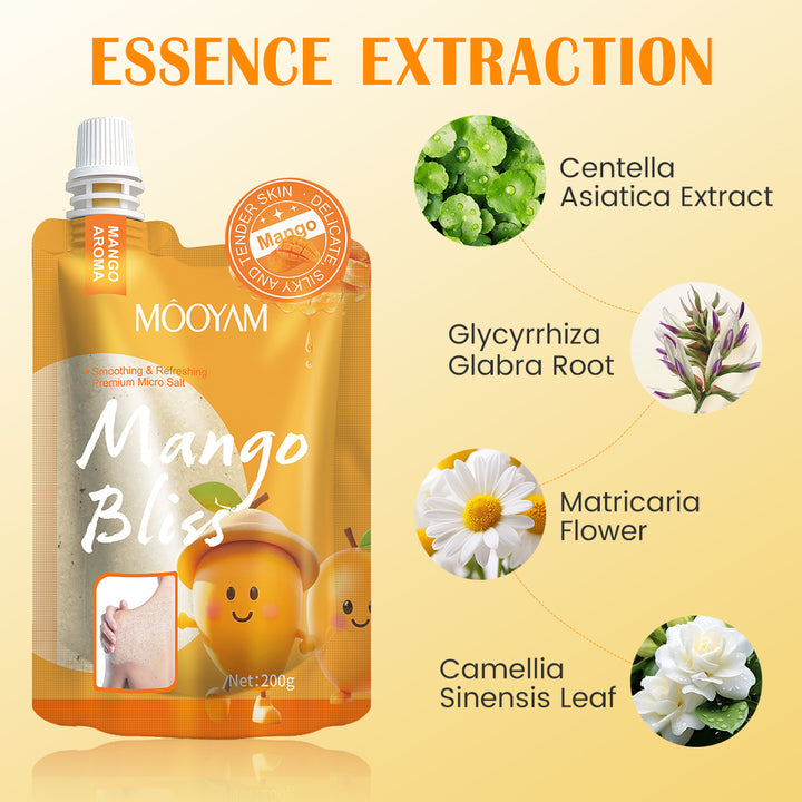 外贸全英文Mango Bath Salt Scrub去角质光滑肌肤芒果浴盐磨砂膏