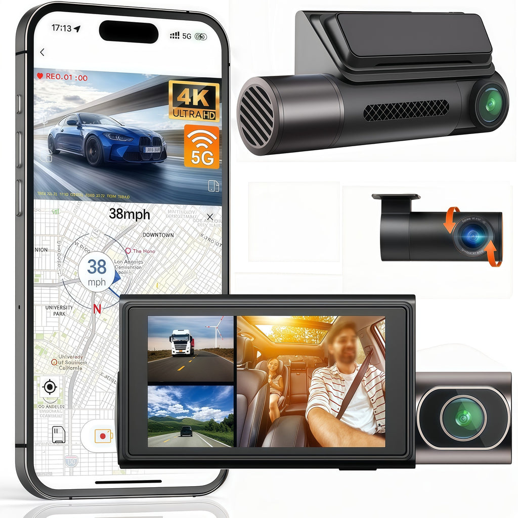 3Camera 4K+1K+1K WiFi行车记录仪 black box DVR Vehicle DVR