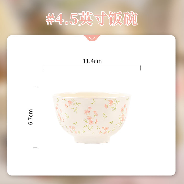 KANGMO Cream Style Ceramic Dinner Set - Floral Pattern Housewarming Wedding Gift