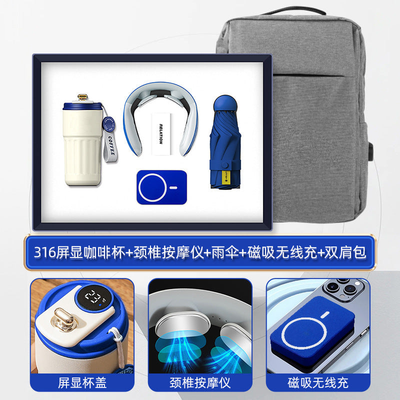 商务礼品套装咖啡杯颈椎仪礼盒活动创意礼品定制LOGO伴手礼送客户