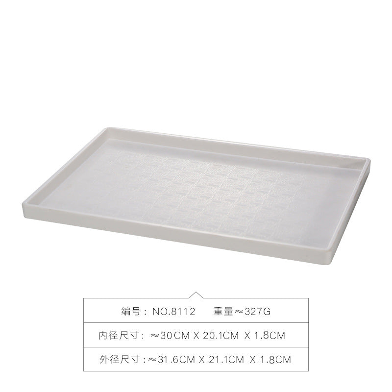密胺托盘仿木纹餐饮餐具商用塑料端茶盘长方形食品级餐具套装特大