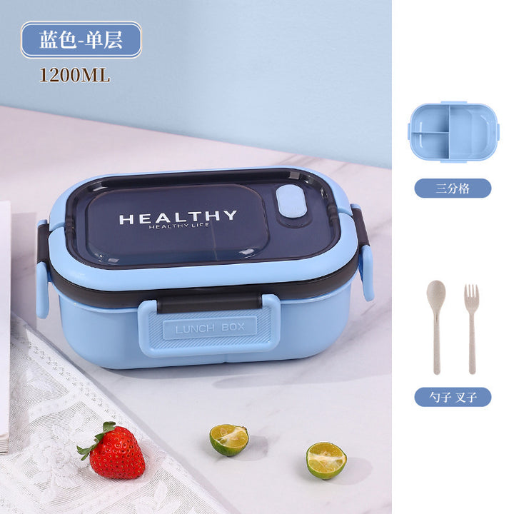 学生塑料分格饭盒 上班族午餐便当盒便携旅游水果沙拉盒打包餐盒