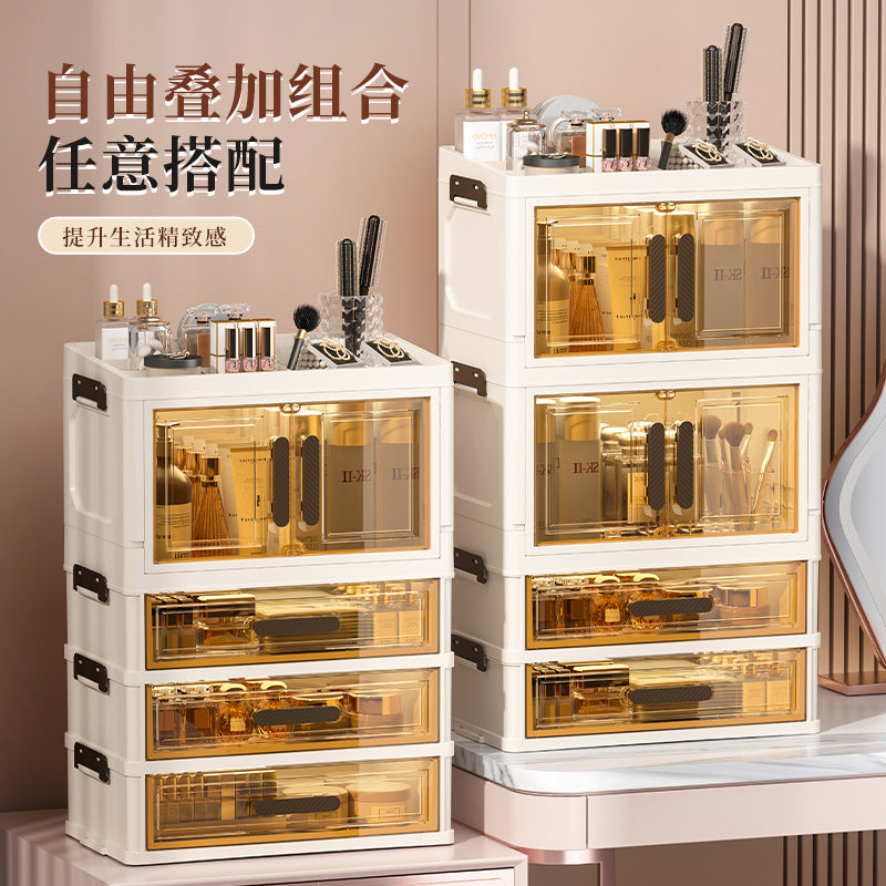 Desktop Makeup & Snack Storage Cabinet – Multi-Layer Organizer for Office & Vanity