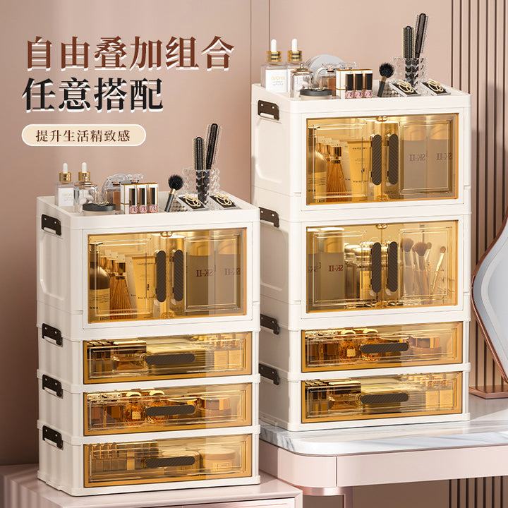 Desktop Makeup & Snack Storage Cabinet – Multi-Layer Organizer for Office & Vanity