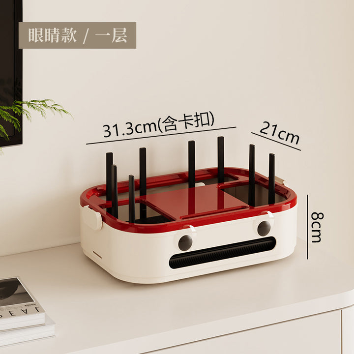 wifi路由器收纳盒家用客厅电源插座排插无线光猫机顶盒整理置物盒