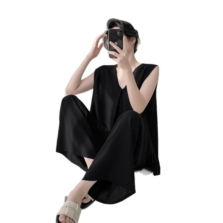 2026新款棉绸睡衣女春夏季带胸垫纯色大码无袖背心长裤家居服套装