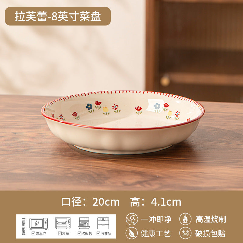 新款碗碟套装高颜值陶瓷结婚新婚礼品餐具碗家用小清新釉中彩餐具
