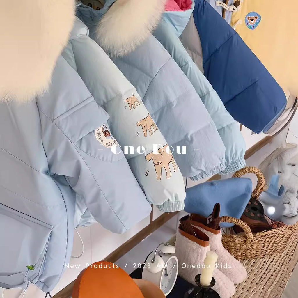 江南布衣jnby儿童羽绒服批发货源 24年新款冬季加厚外套棉衣批发