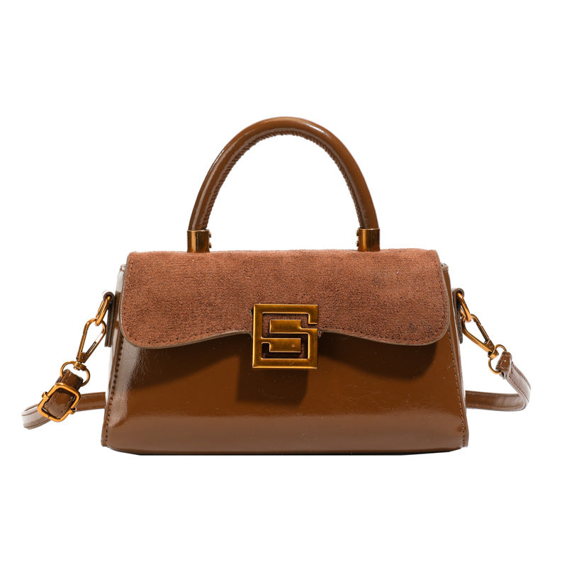 Scrub Vintage Small New Texture Women Handheld Small Square Bag Versatile Commuter Stylish Crossbody Bag