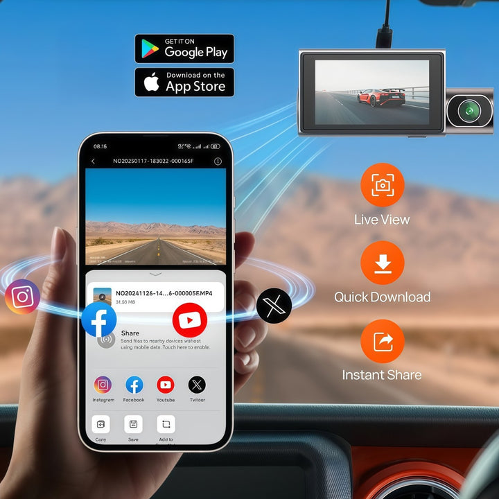 3 Camera 4 K+1 K+1 K WiFi black box DVR Vehicle DVR