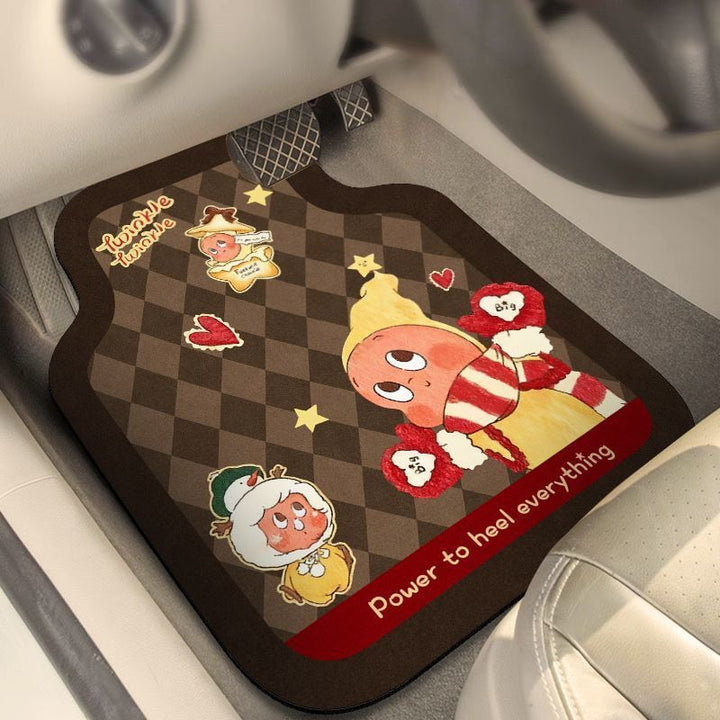 Cute Star Man Car Floor Mat – Anti-Slip Diatomite Absorbent Washable Full Set