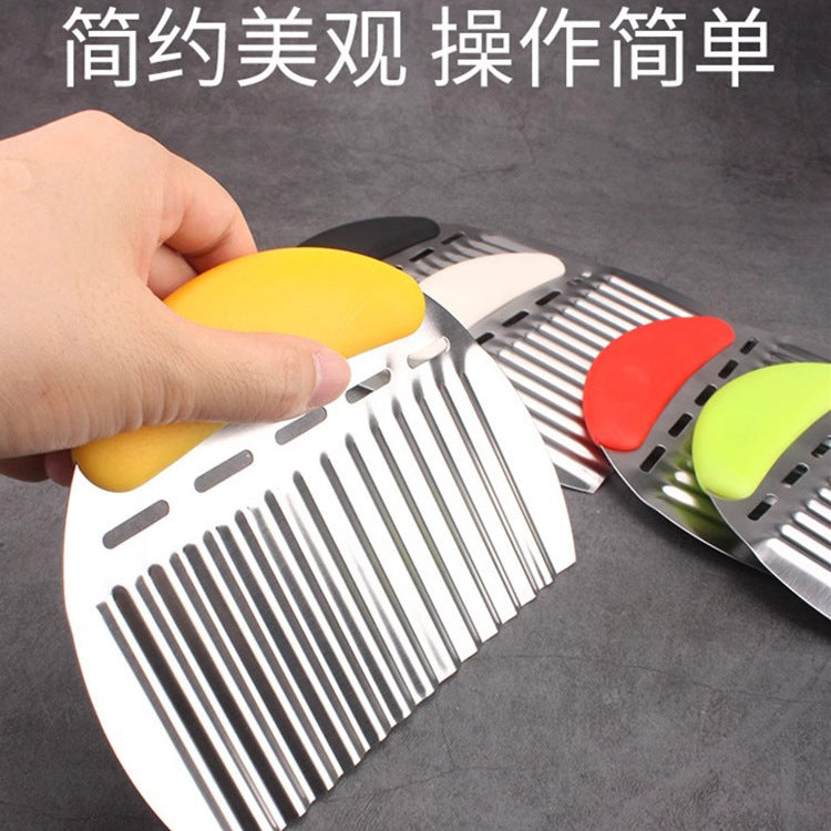 不锈钢狼牙土豆切波浪刀家用厨房波浪切菜器多功能商用波浪土豆切