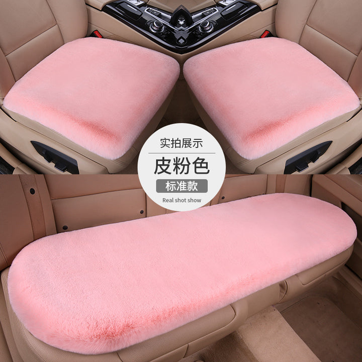Thickened Winter __NS 99__h Car Seat Cushion – 3-Piece Backrest Short Fur Single Seat Cover