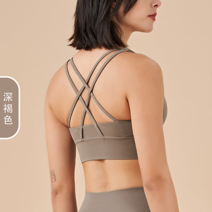运动内衣女跑步防震秋季外穿美背健身bra背心专业训练瑜伽服文胸