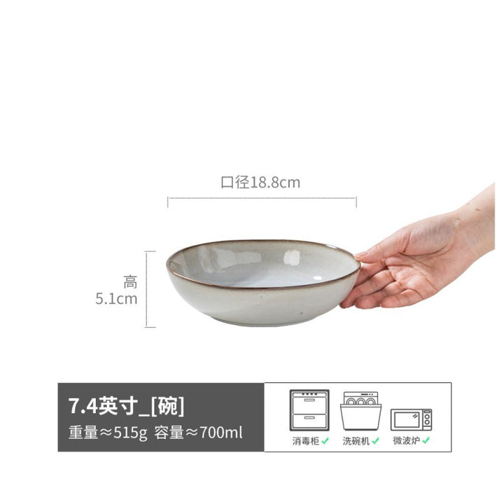 Japanese Style Vintage Bowl Ceramic Bowl Bowl Premium Design Bowl Tableware Set Wholesale