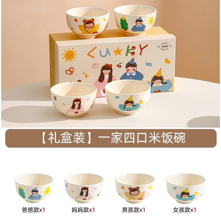 一家四口餐具碗碟套装家用乔迁新居结婚新婚生日礼物女