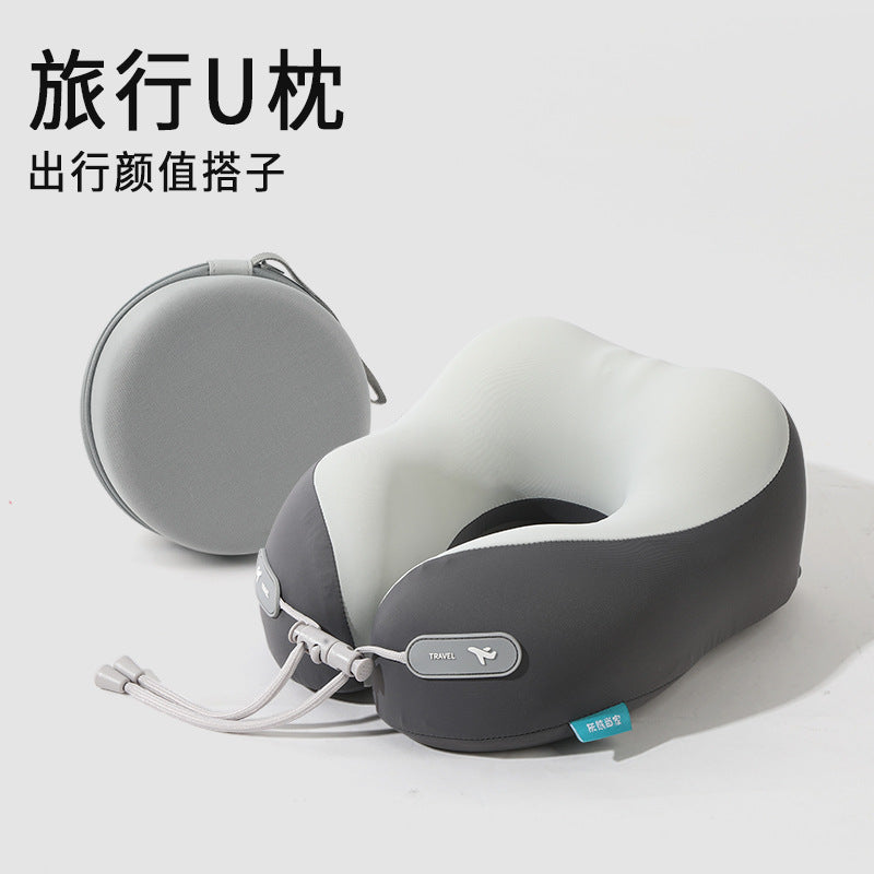 冰丝u型枕记忆棉u型护颈枕亲子款颈椎枕办公室午睡枕可收纳飞机枕