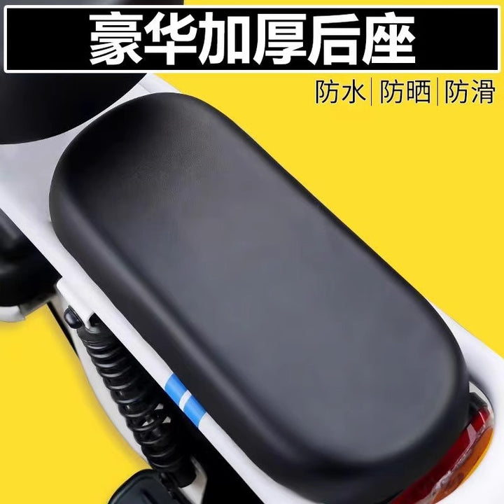 Electric Bike PU Leather Seat Cover – Waterproof Sunproof Universal Foot Pad Set