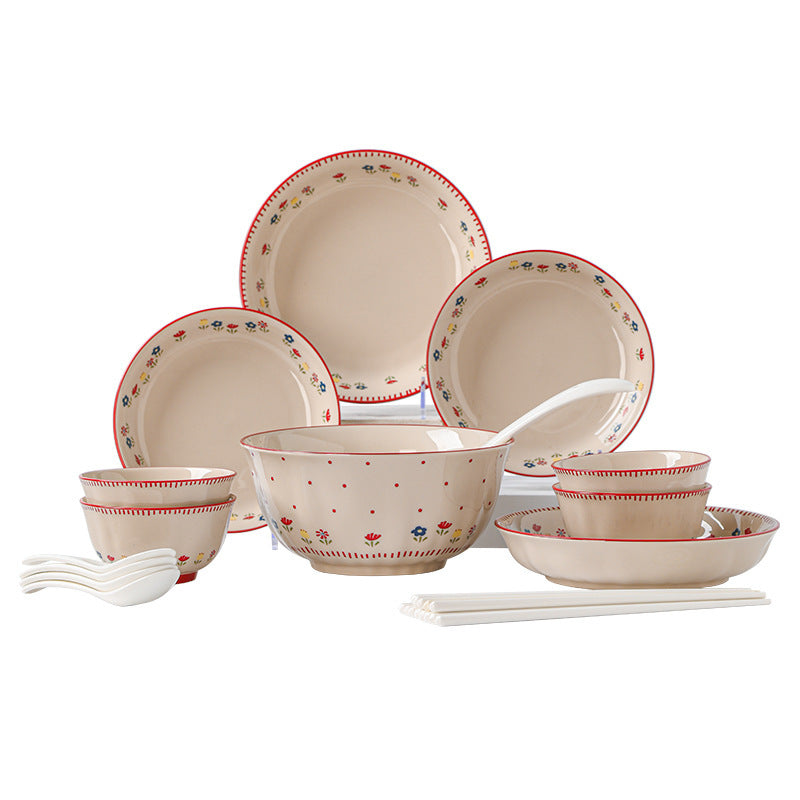 New Bowl & Plate Set Premium Design Ceramic Wedding Newlywed Gift Tableware Bowl Home Small Tableware