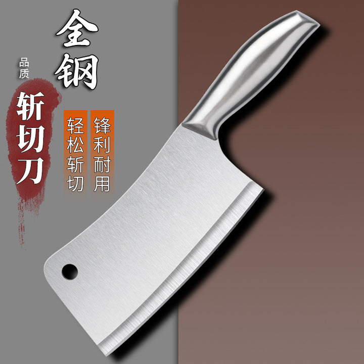 不锈钢菜刀家用砍骨刀切片刀厨房锋利斩切两用空心柄菜刀跨境外贸