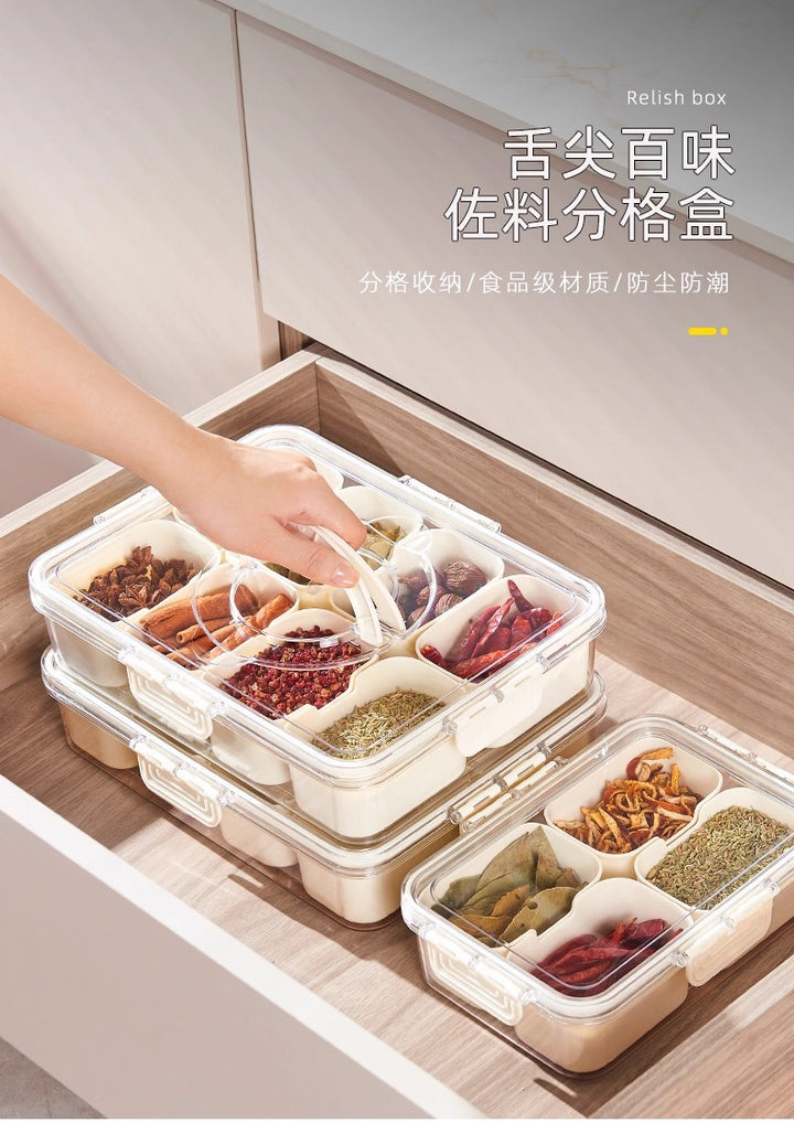香料收纳盒家用食品级大料花椒分装多格厨房调料罐佐料干料密封盒